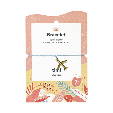 Gold Airplane Hemp Bracelet