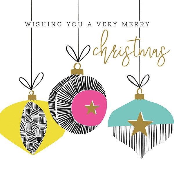 Pastel Baubles Christmas Card Pack