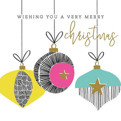 Pastel Baubles Christmas Card Pack