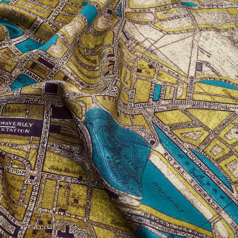Teal Silk Edinburgh Square Scarf