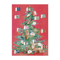 Floral Woodland Tree Advent Card