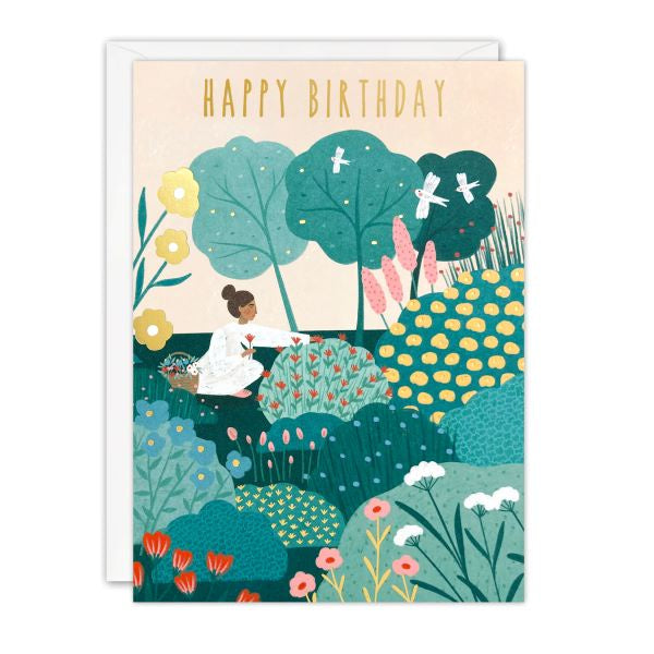 Flower Picking Birthday Card