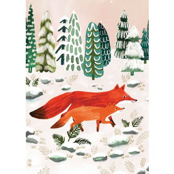 Fox and Cub Pack of 5 Cards