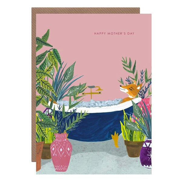 Fox In Bath Mother's Day Card