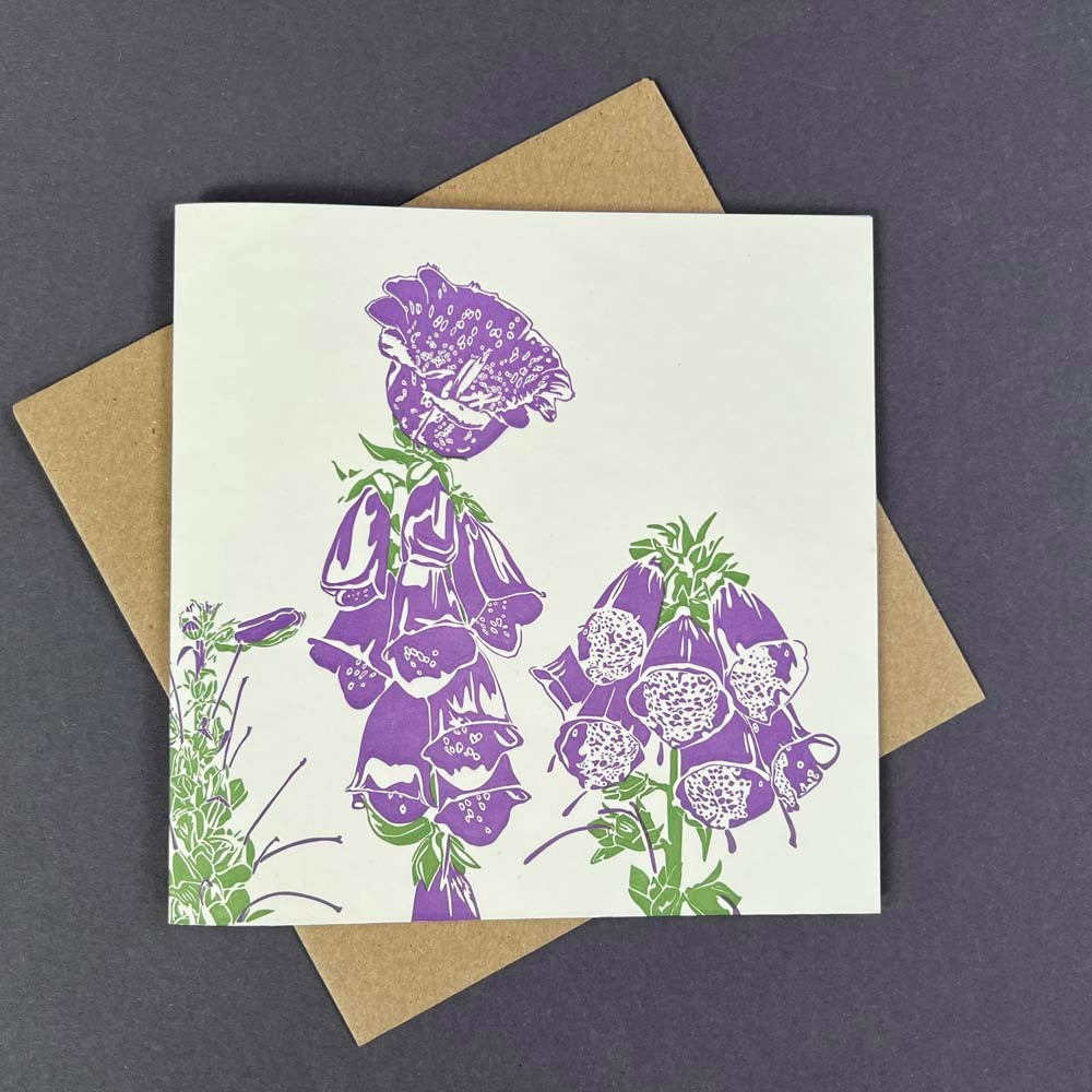 Foxglove Letterpress Card