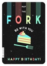 May the Fork Be With You Birthday Card