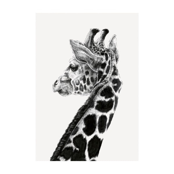 Ink and Shadow Giraffe Card