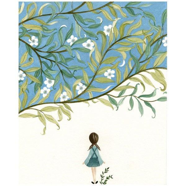 Girl and Blue Forest Card