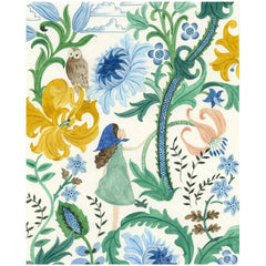 Girl and Owl Flower Card