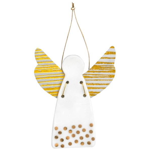 Angel Gold Dots and Stripes Ornament