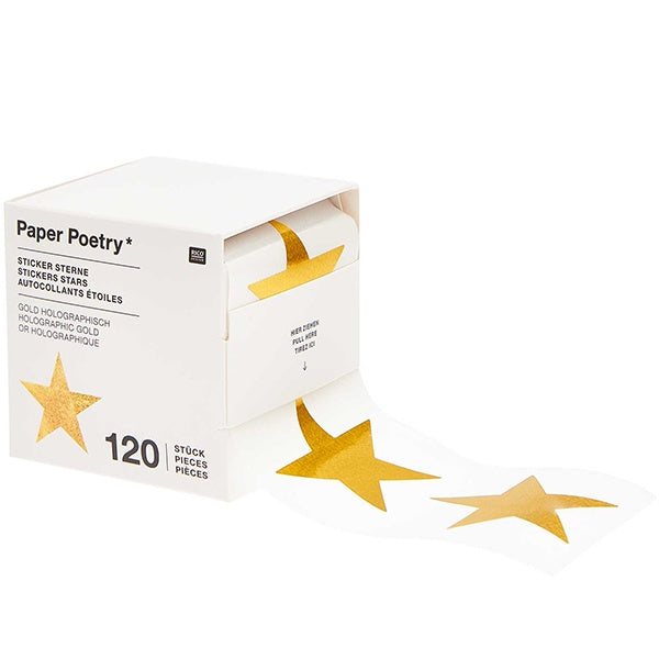 Gold Star Holographic Stickers