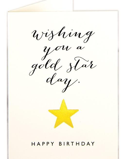Gold Star Day Birthday Card
