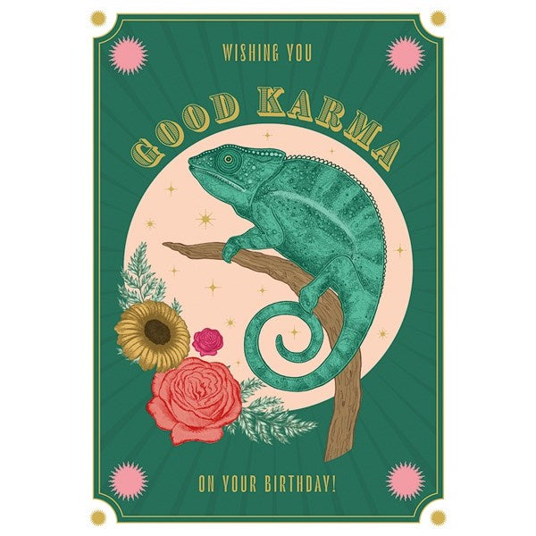 Good Karma Chameleon Birthday Card