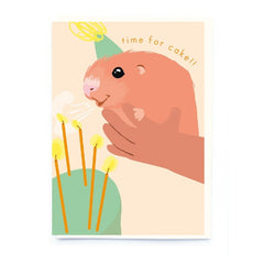 Time For Cake!! Hamster Birthday Card