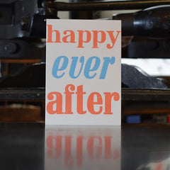 Happy Ever After Letterpress Wedding Card
