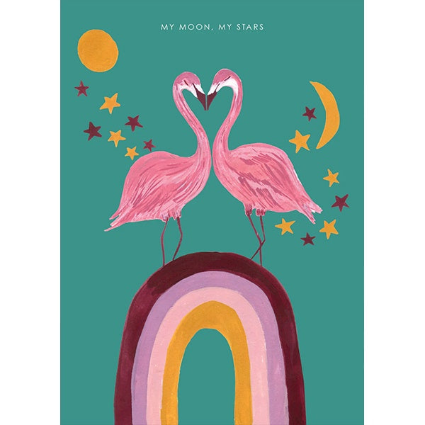 My Moon, My Stars Flamingo Card