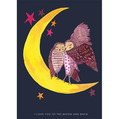 I Love You To The Moon And Back Owls Card