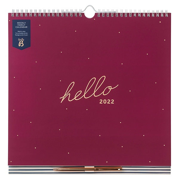 Busy B Weekly Family Calendar 2022 Berry