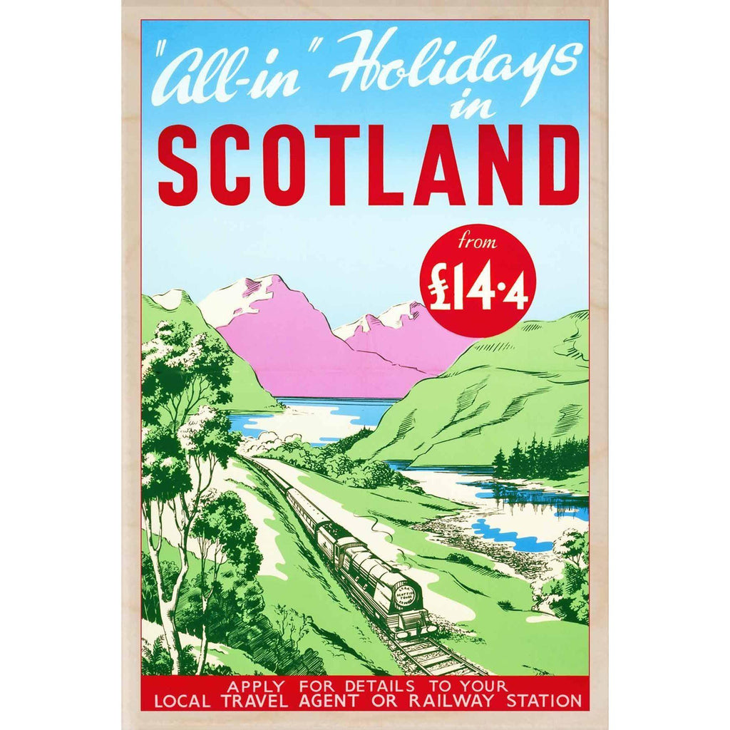 Holiday in Scotland Wooden Postcard