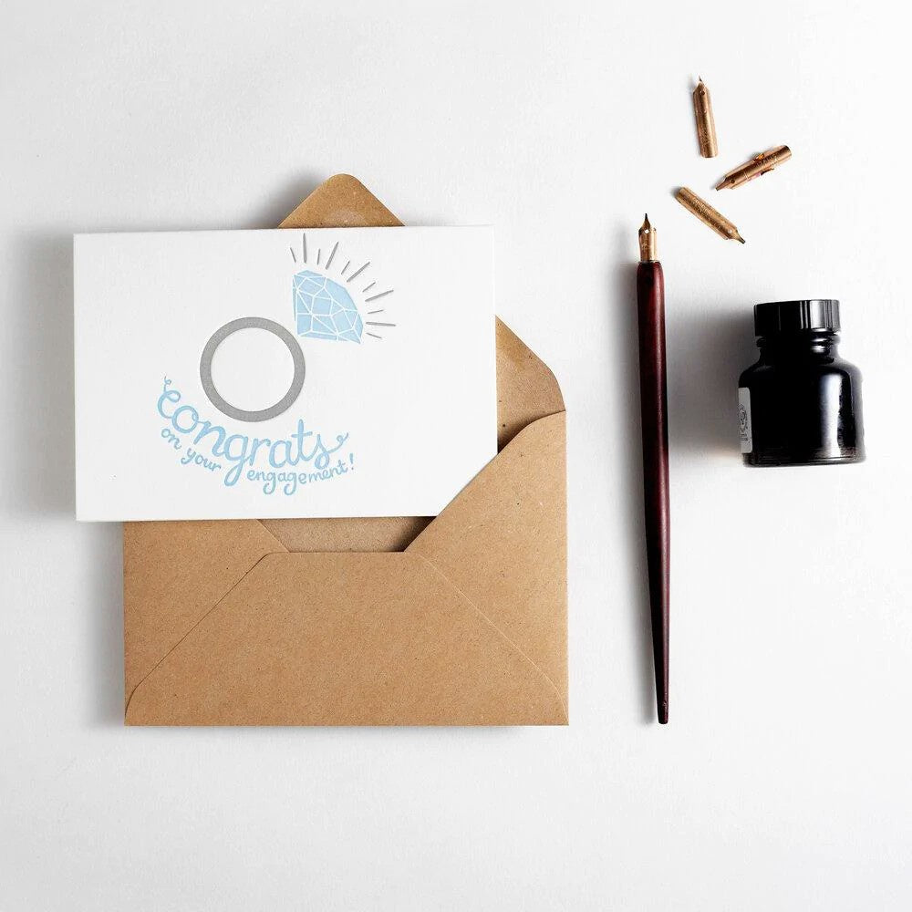 Congrats On Your Engagement Letterpress Card
