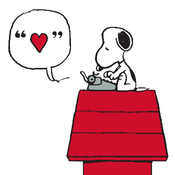 Typewriter Heart Snoopy Card