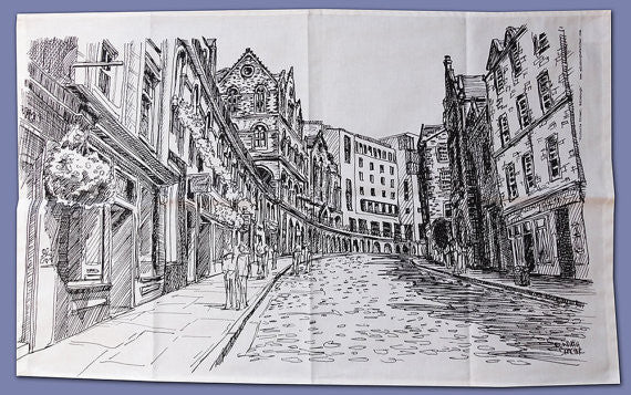Edinburgh Sketcher Tea Towel Victoria Street