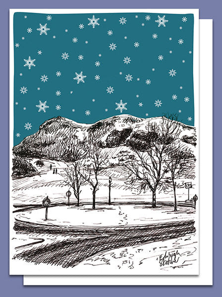 Arthur's Seat in Snow Christmas Card