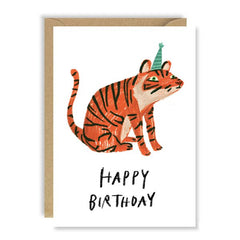 Tiger In Hat Birthday Card