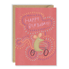 Mouse On A Bike Birthday Card