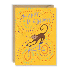 Monkey On A Bike Birthday Card