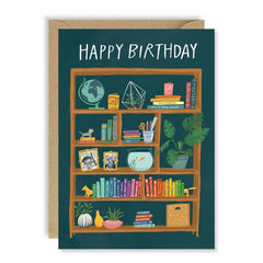 Bookcase Birthday Card