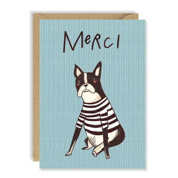 Merci French Bulldog Card