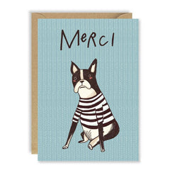 Merci French Bulldog Card