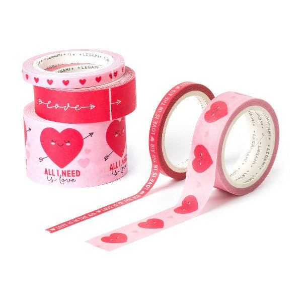 Set of 5 Paper Sticky Tapes - Hearts