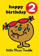 Little Miss Age 2 Badge Birthday Card