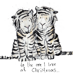 The One I Love Siberian Tiger Christmas Card by Catherine Rayner