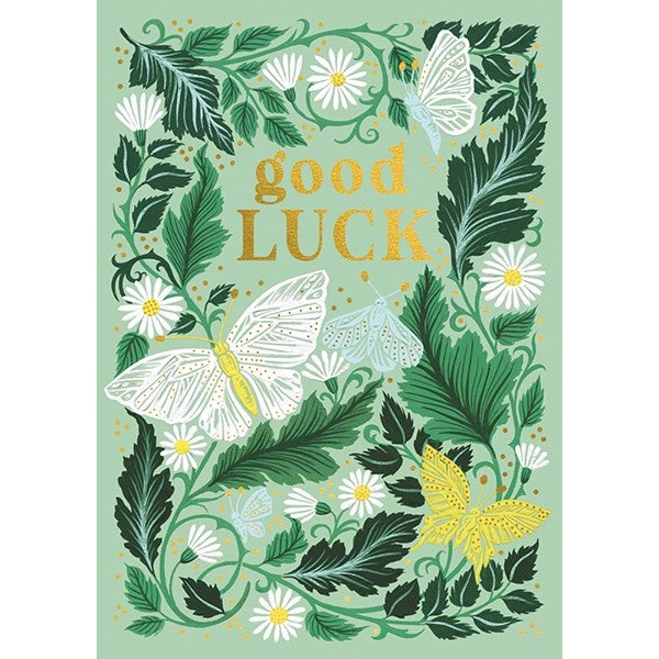 Good Luck Plants and Butterflies Card Paper Tiger
