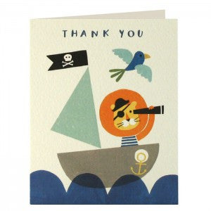 Pirate Lion Thank You Pack of 5 Cards