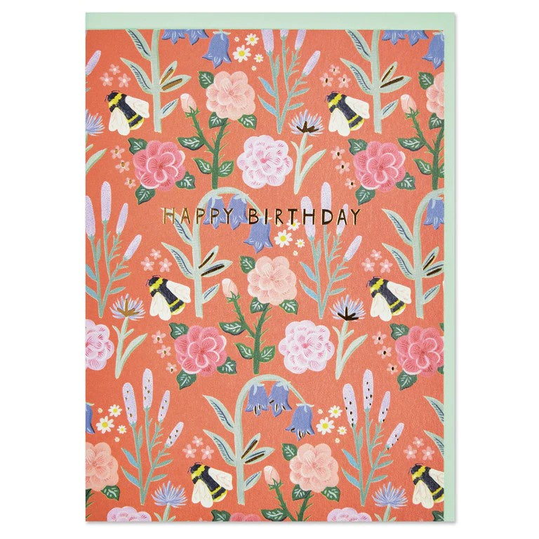 English Flowers Birthday Card