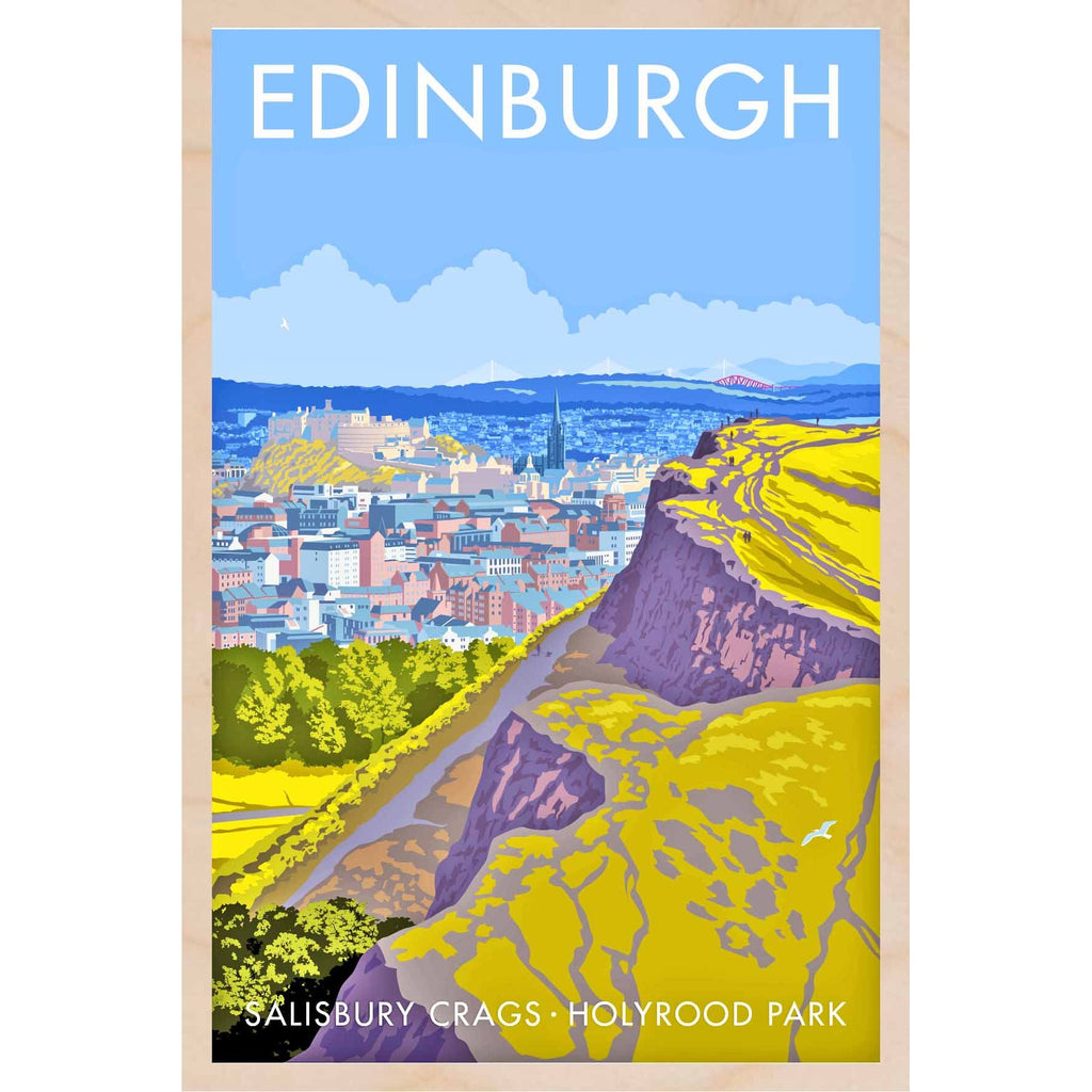 Salisbury Crags Wooden Postcard