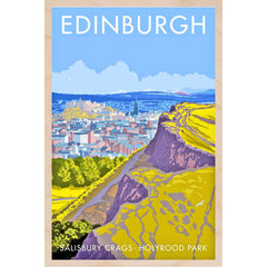 Salisbury Crags Wooden Postcard