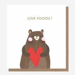 Mini Poms Love Yooou Bear Card