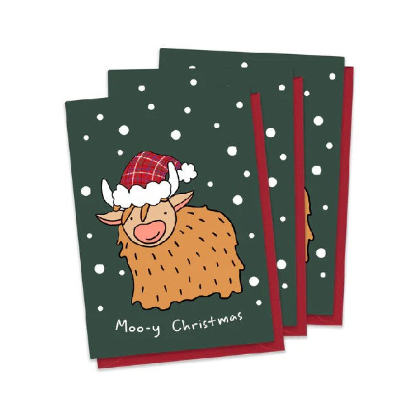 Highland Cow Mini Christmas Card Pack