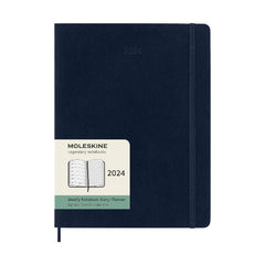 Moleskine 2024 Weekly Planner Extra Large Softcover  Sapphire Blue
