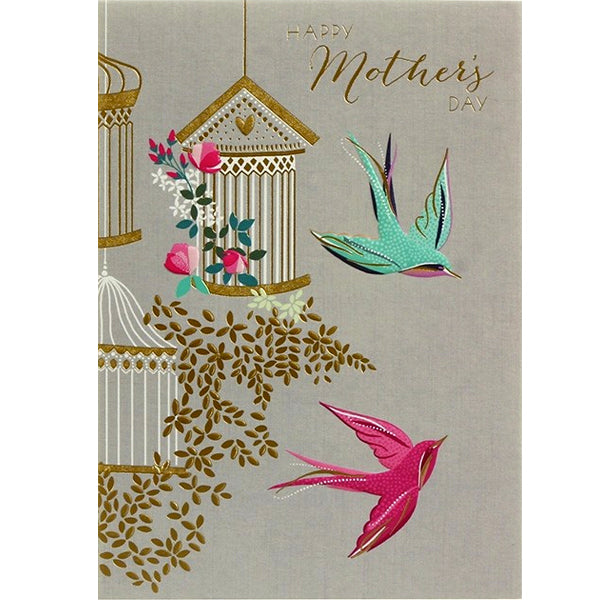 Happy Mothers Day Two Birds Flying Card