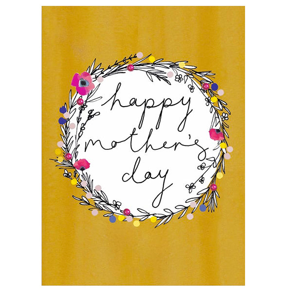 Mother's Day Floral Wreath Card