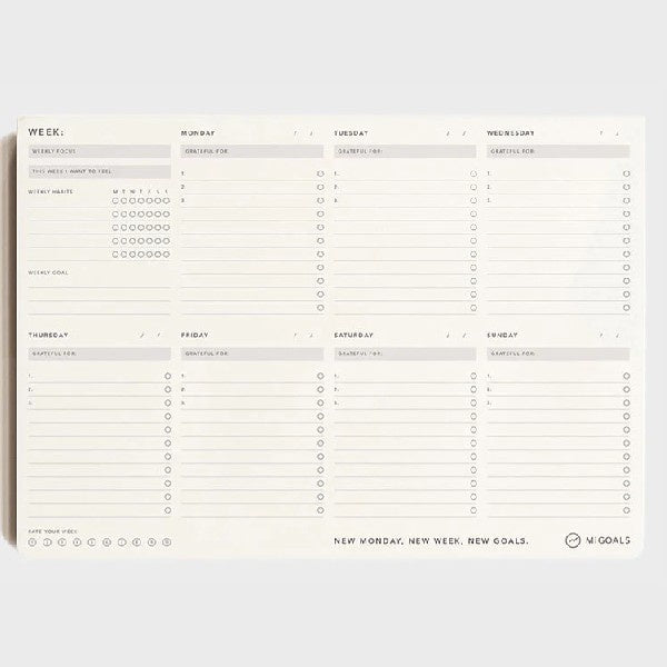MiGoals A4 Weekly To-Do Pad