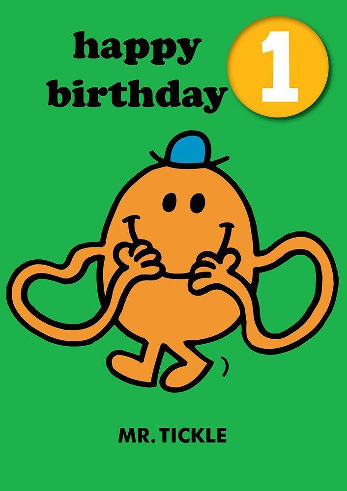 Mr Men Age 1 Badge Birthday Card