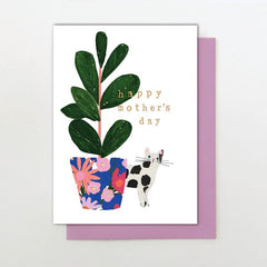 Happy Mother's Day Cat & Plant Card