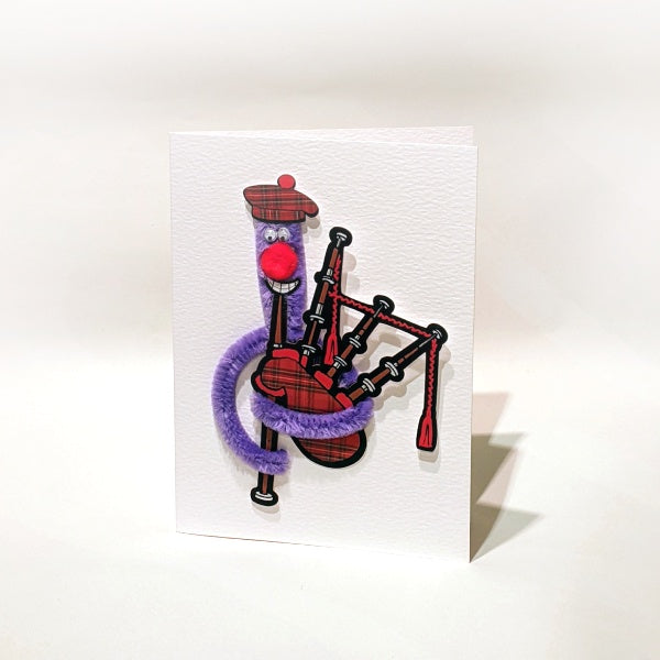 Nessie With Bagpipes Card